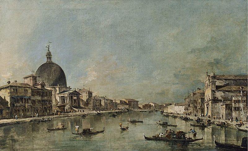 Francesco Guardi El Gran Canal con San Simeone Piccolo y Santa Luca Norge oil painting art